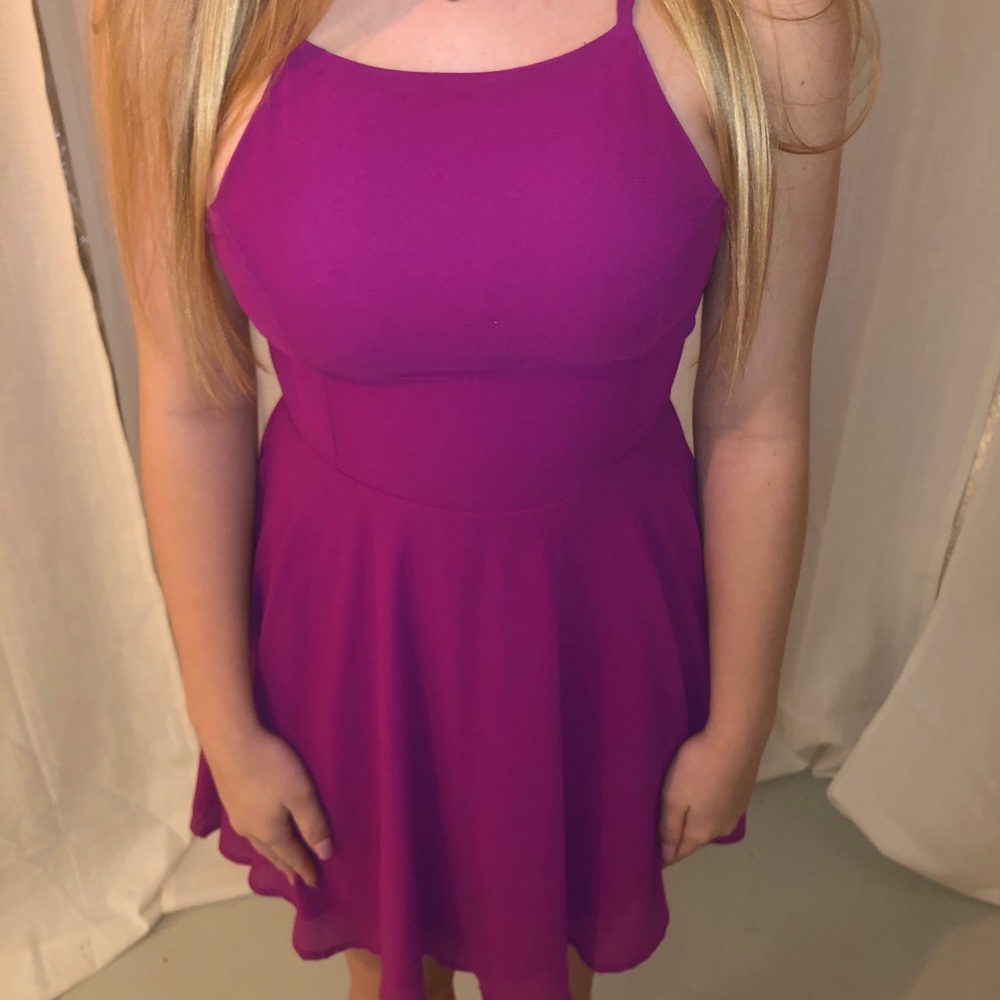 Backless purple dress